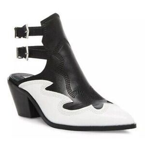 STEVE MADDEN HIRED WHITE/BLACK BOOTIE size7.5